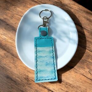 Ocean Breeze Faux Leather Chapstick Holder – Keychain Charm